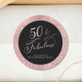 Elegant 50th Birthday Party Rose Gold Classic Round Sticker