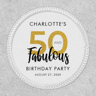 Elegant 50th Birthday Party Script Custom Swag Patch