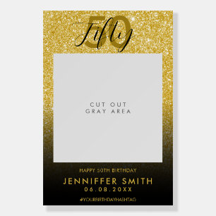 Elegant 50th Birthday Photo Selfie Frame Foam Board