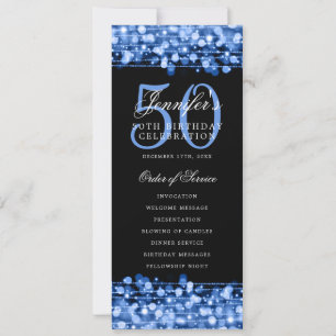 Elegant 50th Birthday Program Navy Lights