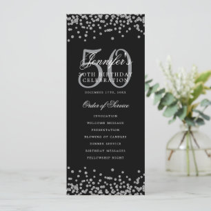 Elegant 50th Birthday Program Thank U Silver Black