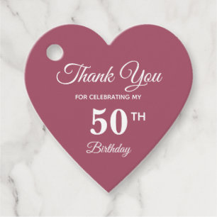 Elegant 50th Birthday Thank You Rose Gold Favor Tags