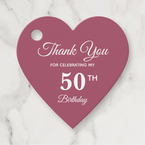 Elegant 50th Birthday Thank You Rose Gold Favor Tags