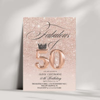 Elegant 50th & Fabulous birthday Rose Gold Photo