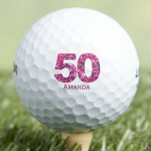 Elegant 50th Gift for Boss – Floral Golf Keepsake Balls