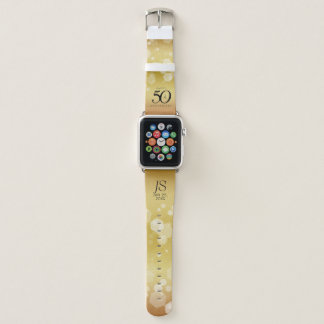 Elegant 50th Golden Wedding Anniversary Apple Watch Band