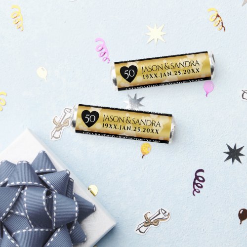 Elegant 50th Golden Wedding Anniversary Breath Savers Mints