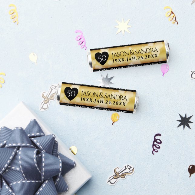 Elegant 50th Golden Wedding Anniversary Breath Savers® Mints (Party)