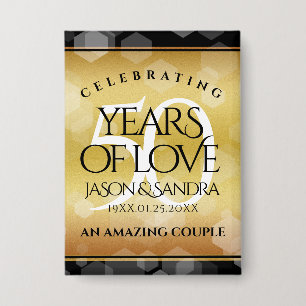 Elegant 50th Golden Wedding Anniversary Button