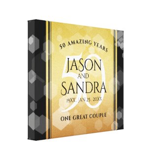 Elegant 50th Golden Wedding Anniversary Canvas Print