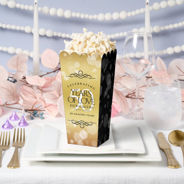 Elegant 50th Golden Wedding Anniversary Favor Boxes (Wedding)