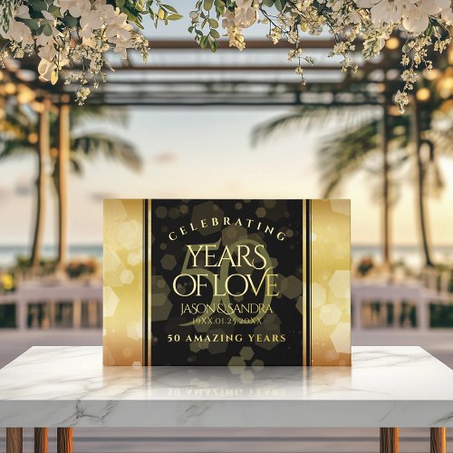 Elegant 50th Golden Wedding Anniversary Foil Guest Book