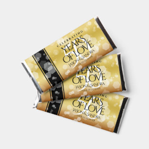 Elegant 50th Golden Wedding Anniversary Hershey Bar Favors