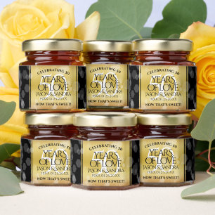 Elegant 50th Golden Wedding Anniversary Honey Jar Favors