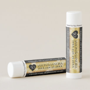 Elegant 50th Golden Wedding Anniversary Lip Balm