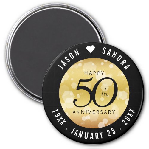 Elegant 50th Golden Wedding Anniversary Magnet
