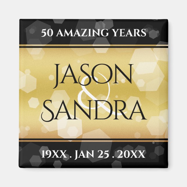 Elegant 50th Golden Wedding Anniversary Magnet (Front)