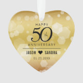 Elegant 50th Golden Wedding Anniversary Ornament 