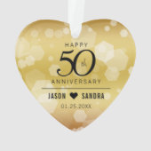 Elegant 50th Golden Wedding Anniversary Ornament | Zazzle
