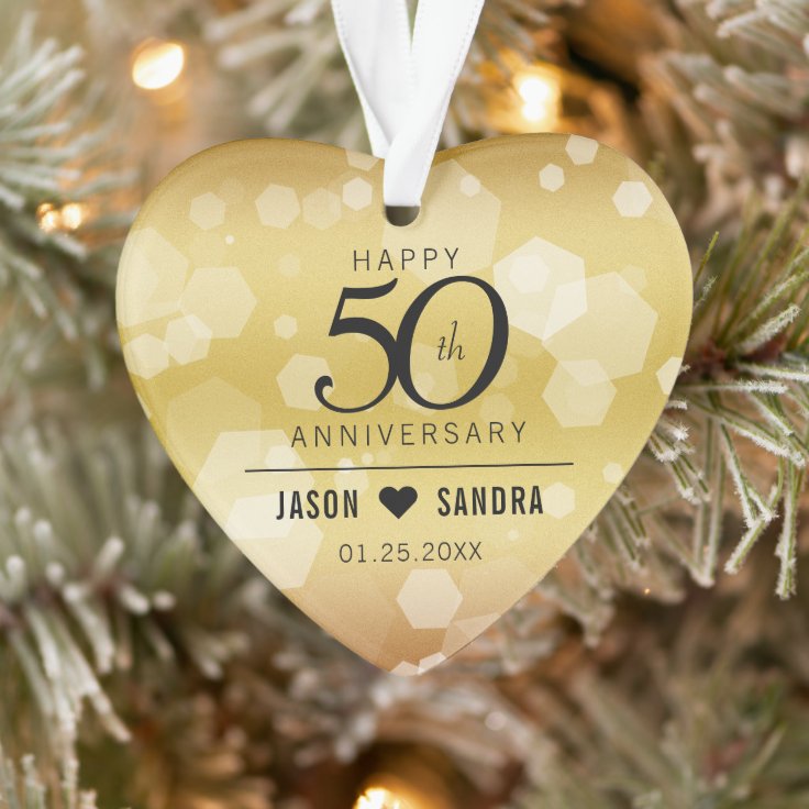 Elegant 50th Golden Wedding Anniversary Ornament | Zazzlecomau