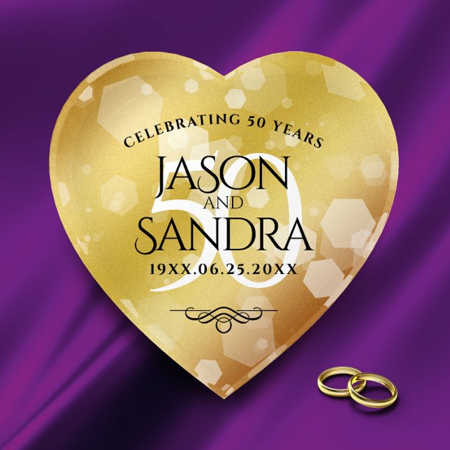 Elegant 50th Golden Wedding Anniversary Paperweight (Creator Uploaded)