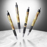 Elegant 50th Golden Wedding Anniversary Pen<br><div class="desc">This stylish pen helps add an extra special touch to 50th golden wedding anniversary celebrations! Elegant black and white lettering with hexagonal confetti on a gold foil background add a memorable touch for this special occasion and extraordinary milestone. Personalize with the couple's names, dates of marriage, and up to two...</div>