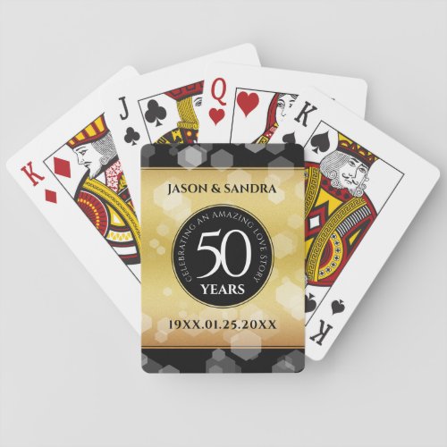 Elegant 50th Golden Wedding Anniversary Playing Cards