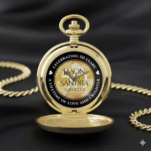 Elegant 50th Golden Wedding Anniversary Pocket Watch