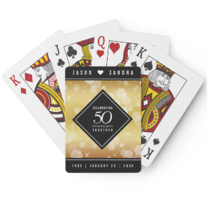 Elegant 50th Golden Wedding Anniversary Poker Cards