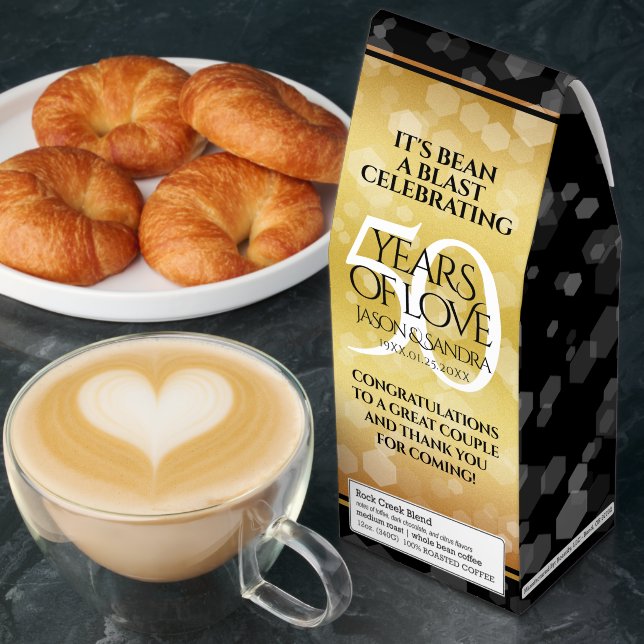 Elegant 50th Golden Wedding Anniversary Roasted Coffee (Breakfast)