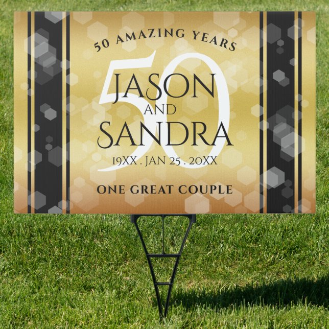 Elegant 50th Golden Wedding Anniversary Sign (Insitu)
