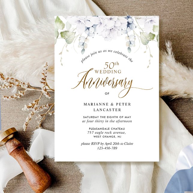 Elegant 50th (or other) Wedding Anniversary  Invitation (Creator Uploaded)