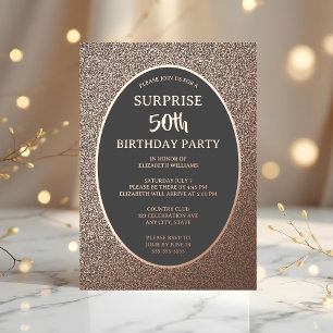 Elegant 50th Photo on Back Custom Birthday Unique Foil Invitation
