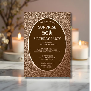 Elegant 50th Photo on Back Custom Birthday Unique Foil Invitation