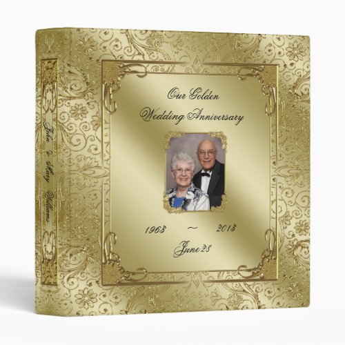 Elegant 50th Wedding Anniversary 1 Photo Binder