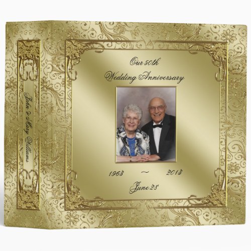 Elegant 50th Wedding Anniversary 2 Photo Binder