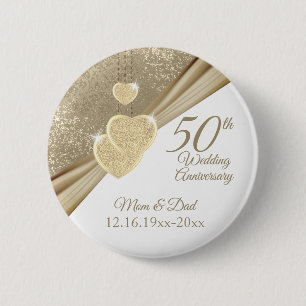 Elegant 50th Wedding Anniversary Button