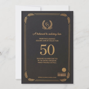 Elegant 50th Wedding Anniversary Card