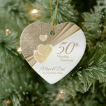 Elegant 50th Wedding Anniversary   Ceramic Ornament<br><div class="desc">Ornament Gift. 50th Wedding Anniversary Design ready for you to personalize. Works great for other occasions or events by simple changing the text. NOT ALL TEMPLATE OPTIONS NEED CHANGED ON SOME DESIGNS. ✔NOTE: ONLY CHANGE THE TEMPLATE AREAS NEEDED! 😀 If needed, you can remove the text and start fresh adding...</div>