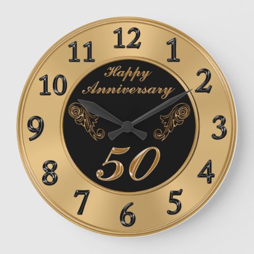 Elegant 50th Wedding Anniversary Clocks