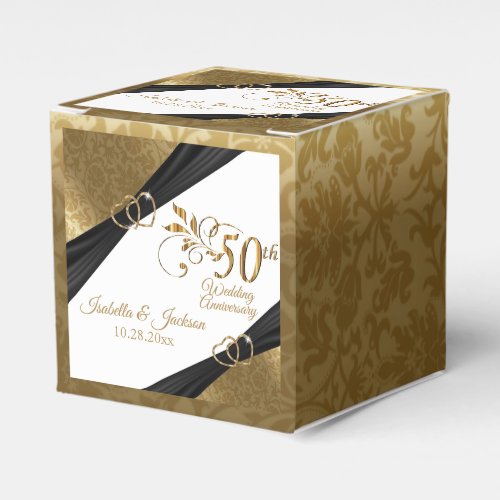 Elegant 50th Wedding Anniversary Favor Box