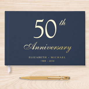 Elegant 50th Wedding Anniversary Foil Guest Book