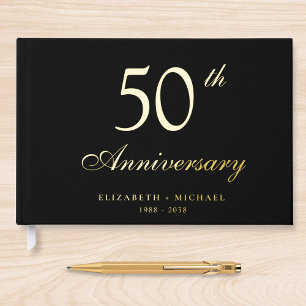 Elegant 50th Wedding Anniversary Foil Guest Book