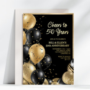 Elegant 50th Wedding Anniversary Foil Invitation