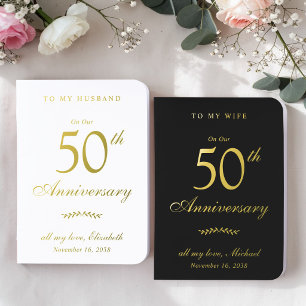 Elegant 50th Wedding Anniversary Foil Notebook