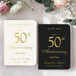 Elegant 50th Wedding Anniversary Foil Notebook