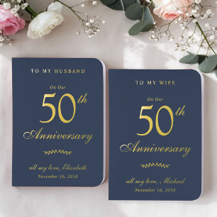 Elegant 50th Wedding Anniversary Foil Notebook