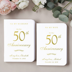 Elegant 50th Wedding Anniversary Foil Notebook