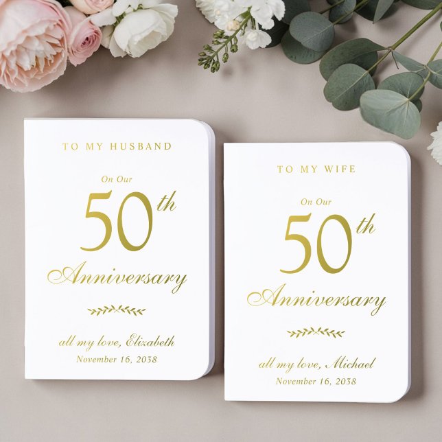 Elegant 50th Wedding Anniversary Foil Notebook (Elegant 50th Wedding Anniversary Foil Notebook)