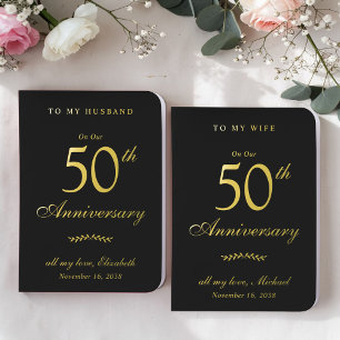 Elegant 50th Wedding Anniversary Foil Notebook